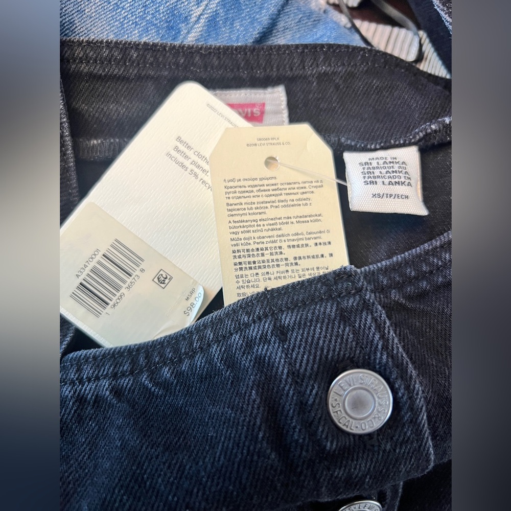 *New* Levi's Premium Rhode Button Front Denim Mini Dress, Size XS - Picture 4 of 6